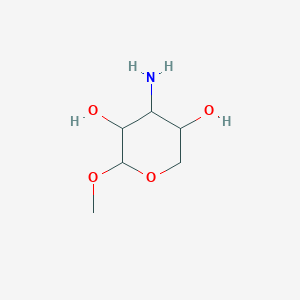 molecular formula C6H13NO4 B046720 4-Amino-2-methoxyoxane-3,5-diol CAS No. 113564-71-9