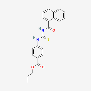 molecular formula C22H20N2O3S B4672010 Propyl 4-{[(naphthalen-1-ylcarbonyl)carbamothioyl]amino}benzoate 