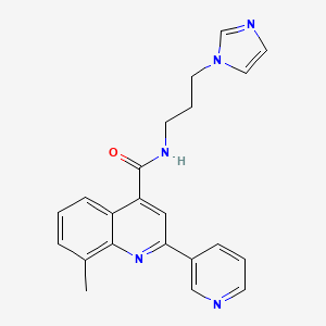 molecular formula C22H21N5O B4672039 N-[3-(1H-imidazol-1-yl)propyl]-8-methyl-2-(pyridin-3-yl)quinoline-4-carboxamide 