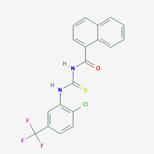 molecular formula C19H12ClF3N2OS B4672086 N-{[2-chloro-5-(trifluoromethyl)phenyl]carbamothioyl}naphthalene-1-carboxamide 