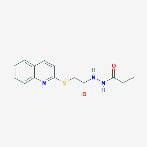 molecular formula C14H15N3O2S B4672254 N'-(2-quinolin-2-ylsulfanylacetyl)propanehydrazide 