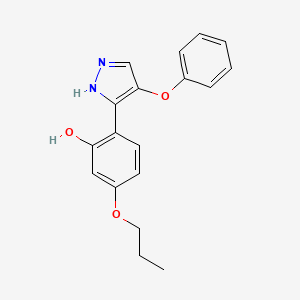 molecular formula C18H18N2O3 B4672344 2-(4-phenoxy-1H-pyrazol-5-yl)-5-propoxyphenol 