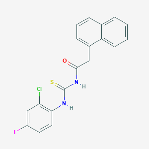 molecular formula C19H14ClIN2OS B4672378 N-[(2-chloro-4-iodophenyl)carbamothioyl]-2-naphthalen-1-ylacetamide 