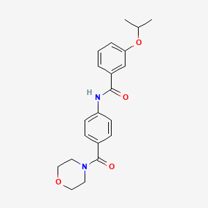molecular formula C21H24N2O4 B4672407 N-[4-(MORPHOLINE-4-CARBONYL)PHENYL]-3-(PROPAN-2-YLOXY)BENZAMIDE 
