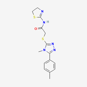 molecular formula C15H17N5OS2 B4672418 N-(4,5-dihydro-1,3-thiazol-2-yl)-2-{[4-methyl-5-(4-methylphenyl)-4H-1,2,4-triazol-3-yl]sulfanyl}acetamide 
