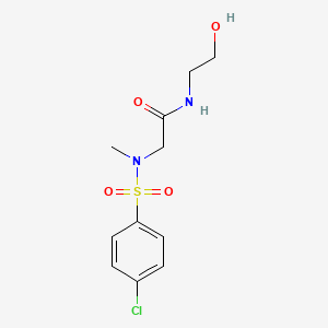 molecular formula C11H15ClN2O4S B4672533 N~2~-[(4-chlorophenyl)sulfonyl]-N-(2-hydroxyethyl)-N~2~-methylglycinamide 