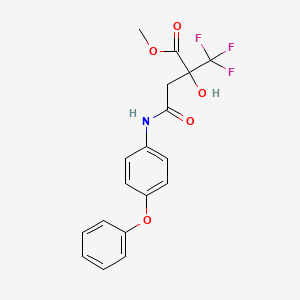 molecular formula C18H16F3NO5 B4672677 Methyl 2-hydroxy-4-oxo-4-(4-phenoxyanilino)-2-(trifluoromethyl)butanoate 