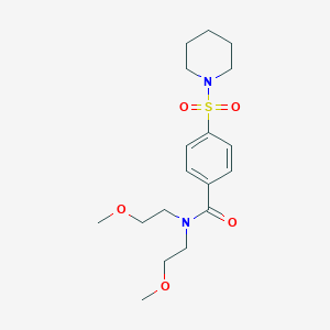 molecular formula C18H28N2O5S B4672727 N,N-bis(2-methoxyethyl)-4-piperidin-1-ylsulfonylbenzamide 
