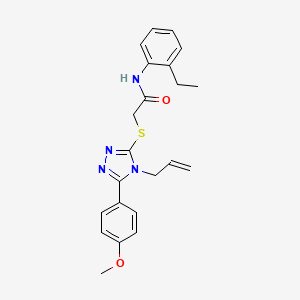 molecular formula C22H24N4O2S B4672988 N-(2-ethylphenyl)-2-{[5-(4-methoxyphenyl)-4-(prop-2-en-1-yl)-4H-1,2,4-triazol-3-yl]sulfanyl}acetamide 
