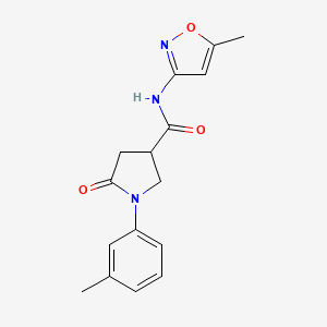 molecular formula C16H17N3O3 B4673031 N-(5-methyl-1,2-oxazol-3-yl)-1-(3-methylphenyl)-5-oxopyrrolidine-3-carboxamide 