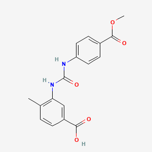 molecular formula C17H16N2O5 B4673141 3-({[4-(METHOXYCARBONYL)ANILINO]CARBONYL}AMINO)-4-METHYLBENZOIC ACID 