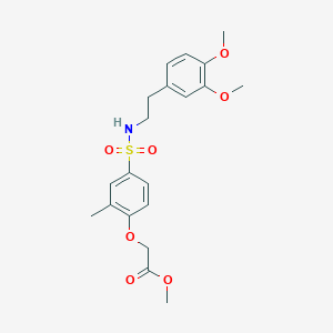 molecular formula C20H25NO7S B4673196 Methyl 2-[4-[2-(3,4-dimethoxyphenyl)ethylsulfamoyl]-2-methylphenoxy]acetate 