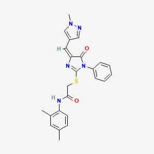 molecular formula C24H23N5O2S B4673206 N-(2,4-DIMETHYLPHENYL)-2-({4-[(E)-1-(1-METHYL-1H-PYRAZOL-4-YL)METHYLIDENE]-5-OXO-1-PHENYL-4,5-DIHYDRO-1H-IMIDAZOL-2-YL}SULFANYL)ACETAMIDE 