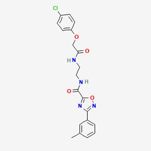 molecular formula C20H19ClN4O4 B4673214 N~5~-(2-{[2-(4-chlorophenoxy)acetyl]amino}ethyl)-3-(3-methylphenyl)-1,2,4-oxadiazole-5-carboxamide 