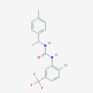 molecular formula C17H16ClF3N2O B4673254 1-[2-Chloro-5-(trifluoromethyl)phenyl]-3-[1-(4-methylphenyl)ethyl]urea 