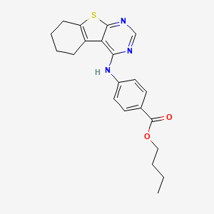 molecular formula C21H23N3O2S B4673336 Butyl 4-(5,6,7,8-tetrahydro-[1]benzothiolo[2,3-d]pyrimidin-4-ylamino)benzoate 