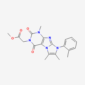 molecular formula C20H21N5O4 B4673383 Methyl 2-[4,7,8-trimethyl-6-(2-methylphenyl)-1,3-dioxopurino[7,8-a]imidazol-2-yl]acetate 