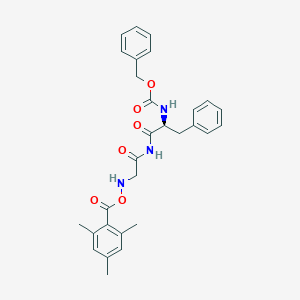 molecular formula C29H31N3O6 B046735 O-Mesitoyl N-benzyloxycarbonylphenylalanyl-glycine hydroxamate CAS No. 118292-30-1
