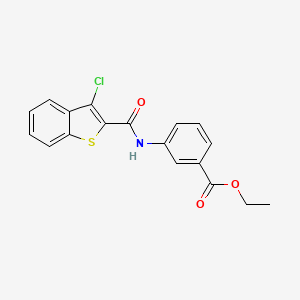 molecular formula C18H14ClNO3S B4673545 ETHYL 3-(3-CHLORO-1-BENZOTHIOPHENE-2-AMIDO)BENZOATE 
