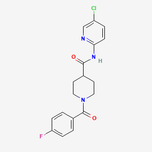 molecular formula C18H17ClFN3O2 B4673553 N-(5-chloropyridin-2-yl)-1-(4-fluorobenzoyl)piperidine-4-carboxamide 