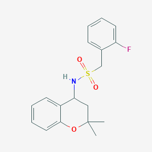 molecular formula C18H20FNO3S B4673566 N-(2,2-dimethyl-3,4-dihydro-2H-chromen-4-yl)(2-fluorophenyl)methanesulfonamide 