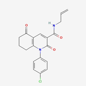 molecular formula C19H17ClN2O3 B4673773 1-(4-chlorophenyl)-2,5-dioxo-N-prop-2-enyl-7,8-dihydro-6H-quinoline-3-carboxamide 