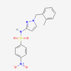 molecular formula C17H16N4O4S B4673912 N~1~-[1-(2-METHYLBENZYL)-1H-PYRAZOL-3-YL]-4-NITRO-1-BENZENESULFONAMIDE 
