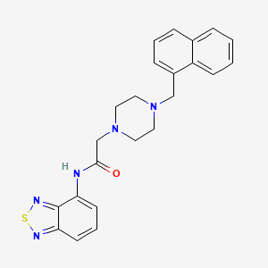 molecular formula C23H23N5OS B4673917 N-(2,1,3-BENZOTHIADIAZOL-4-YL)-2-{4-[(NAPHTHALEN-1-YL)METHYL]PIPERAZIN-1-YL}ACETAMIDE 