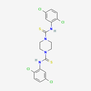 molecular formula C18H16Cl4N4S2 B4673949 N,N-BIS(2,5-DICHLOROPHENYL)TETRAHYDRO-1,4-PYRAZINEDICARBOTHIOAMIDE 