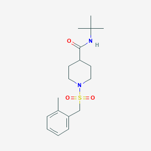 molecular formula C18H28N2O3S B4674157 N-TERT-BUTYL-1-[(2-METHYLPHENYL)METHANESULFONYL]PIPERIDINE-4-CARBOXAMIDE 