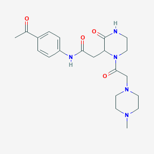 molecular formula C21H29N5O4 B4674493 N-(4-acetylphenyl)-2-{1-[(4-methylpiperazin-1-yl)acetyl]-3-oxopiperazin-2-yl}acetamide 