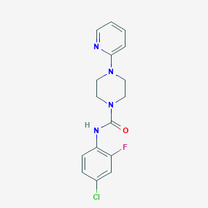 molecular formula C16H16ClFN4O B4674568 N-(4-chloro-2-fluorophenyl)-4-(pyridin-2-yl)piperazine-1-carboxamide 