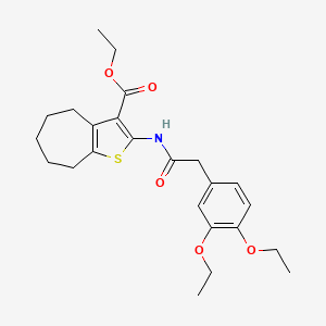 molecular formula C24H31NO5S B4674687 ETHYL 2-[2-(3,4-DIETHOXYPHENYL)ACETAMIDO]-4H,5H,6H,7H,8H-CYCLOHEPTA[B]THIOPHENE-3-CARBOXYLATE 