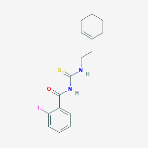 molecular formula C16H19IN2OS B467470 N-((2-(cyclohex-1-en-1-yl)ethyl)carbamothioyl)-2-iodobenzamide CAS No. 642953-05-7