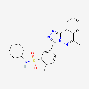 molecular formula C23H25N5O2S B4674701 N-CYCLOHEXYL-2-METHYL-5-{6-METHYL-[1,2,4]TRIAZOLO[3,4-A]PHTHALAZIN-3-YL}BENZENE-1-SULFONAMIDE 
