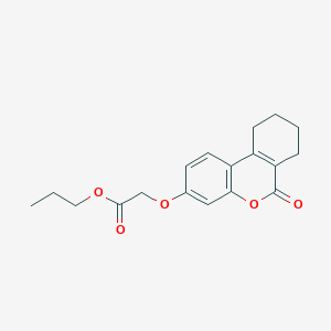 molecular formula C18H20O5 B4674709 PROPYL 2-({6-OXO-6H,7H,8H,9H,10H-CYCLOHEXA[C]CHROMEN-3-YL}OXY)ACETATE 