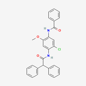 molecular formula C28H23ClN2O3 B4675126 N-{5-CHLORO-4-[(2,2-DIPHENYLACETYL)AMINO]-2-METHOXYPHENYL}BENZAMIDE 
