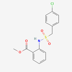 molecular formula C15H14ClNO4S B4675140 METHYL 2-[(4-CHLOROPHENYL)METHANESULFONAMIDO]BENZOATE 