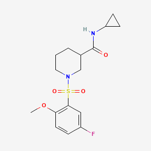 molecular formula C16H21FN2O4S B4675214 N-CYCLOPROPYL-1-(5-FLUORO-2-METHOXYBENZENESULFONYL)PIPERIDINE-3-CARBOXAMIDE 
