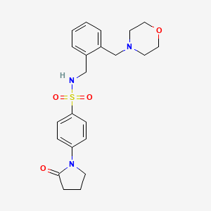 molecular formula C22H27N3O4S B4675270 N-({2-[(morpholin-4-yl)methyl]phenyl}methyl)-4-(2-oxopyrrolidin-1-yl)benzene-1-sulfonamide 