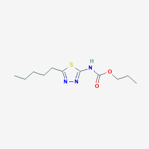 molecular formula C11H19N3O2S B4675293 propyl N-(5-pentyl-1,3,4-thiadiazol-2-yl)carbamate 