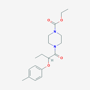 molecular formula C18H26N2O4 B4675390 Ethyl 4-[2-(4-methylphenoxy)butanoyl]piperazine-1-carboxylate 
