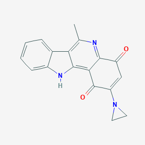 molecular formula C18H13N3O2 B046754 2-(1-Aziridinyl)-6-methyl-1H-indolo(3,2-c)quinoline-1,4(11H)-dione CAS No. 114656-96-1