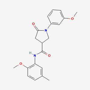 molecular formula C20H22N2O4 B4675415 N-(2-methoxy-5-methylphenyl)-1-(3-methoxyphenyl)-5-oxopyrrolidine-3-carboxamide 