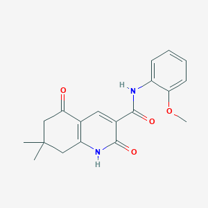 molecular formula C19H20N2O4 B4675486 N-(2-methoxyphenyl)-7,7-dimethyl-2,5-dioxo-1,2,5,6,7,8-hexahydroquinoline-3-carboxamide 