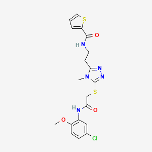molecular formula C19H20ClN5O3S2 B4675652 N-[2-[5-[2-(5-chloro-2-methoxyanilino)-2-oxoethyl]sulfanyl-4-methyl-1,2,4-triazol-3-yl]ethyl]thiophene-2-carboxamide 
