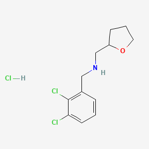 molecular formula C12H16Cl3NO B4675660 N-[(2,3-dichlorophenyl)methyl]-1-(oxolan-2-yl)methanamine;hydrochloride 