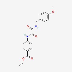 molecular formula C19H20N2O5 B4675735 Ethyl 4-({[(4-methoxyphenyl)methyl]carbamoyl}formamido)benzoate 