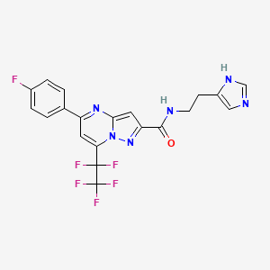 molecular formula C20H14F6N6O B4675813 5-(4-FLUOROPHENYL)-N-[2-(1H-IMIDAZOL-4-YL)ETHYL]-7-(1,1,2,2,2-PENTAFLUOROETHYL)PYRAZOLO[1,5-A]PYRIMIDINE-2-CARBOXAMIDE 
