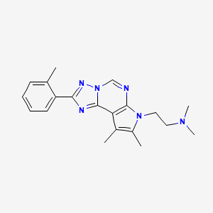 molecular formula C20H24N6 B4675829 N-{2-[8,9-DIMETHYL-2-(2-METHYLPHENYL)-7H-PYRROLO[3,2-E][1,2,4]TRIAZOLO[1,5-C]PYRIMIDIN-7-YL]ETHYL}-N,N-DIMETHYLAMINE 